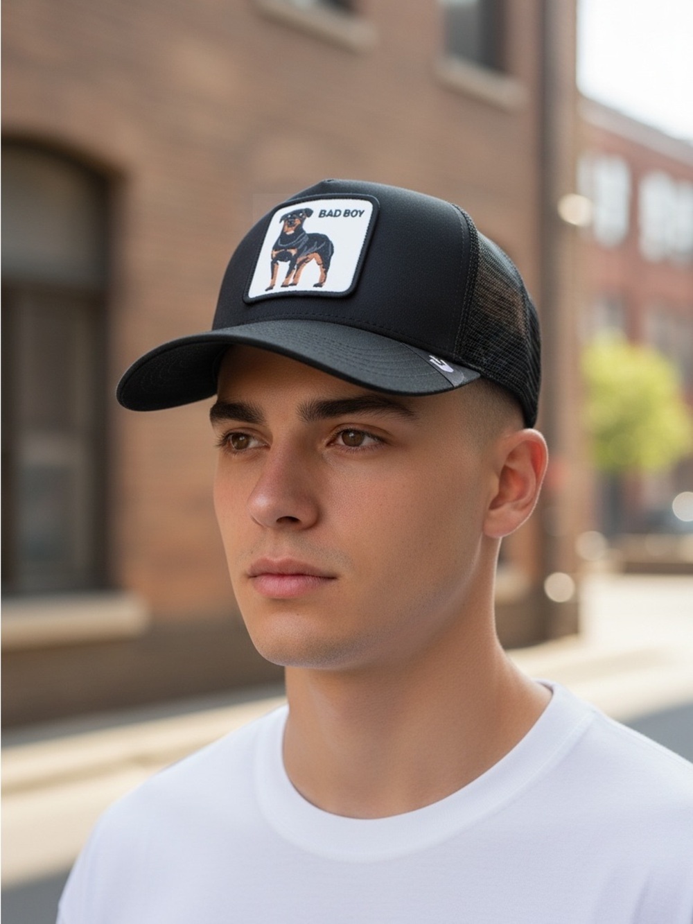 Goorin Bros The Farm The Baddest Boy Rottweiler Trucker Hat Black NWT